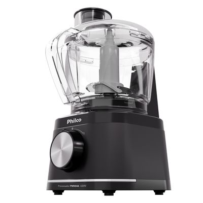 Processador de Alimentos Philco PMN04A 420W 500ml Trava de Segurança Preto Preto / 220