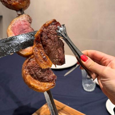 Kit 6 Pegadores de Carne Churrascaria Aço Inox 16cm Robusto Buffet Restaurante