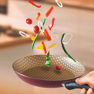 Jogo Panela com Tampa e Frigideira Funda Antiaderente Paris Tramontina Alumínio Vermelho