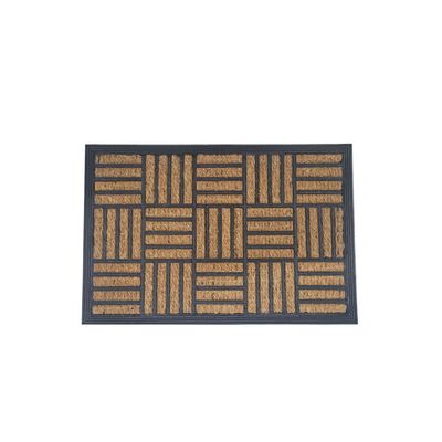 Capacho Tapete de Entrada Fibra Coco Borracha Meia Lua 2un