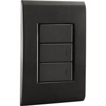 Conjunto 4x2 com 3 Interruptores Simples 10 A 250 V Tramontina Liz Grafite