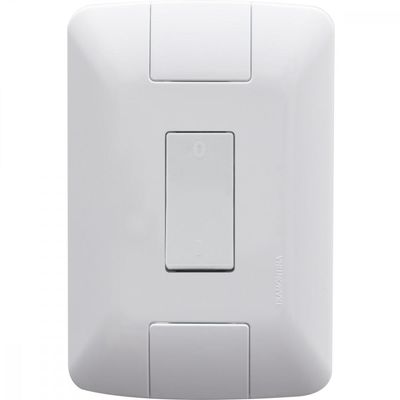 Conjunto 4x2 com 1 Interruptor Bipolar Simples Tramontina Aria 10 A 250 V Branco