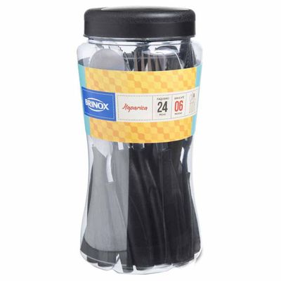 Faqueiro Brinox Itaparica em Aço Inox 6000/712 - 24 peças Preto