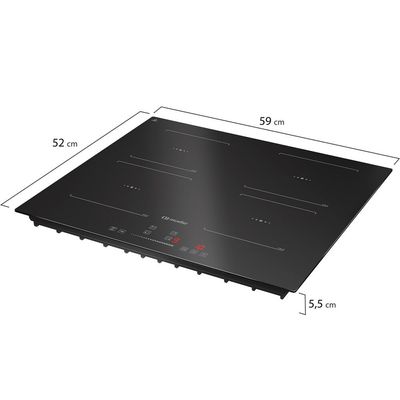 Cooktop de Indução 4 Bocas com Turbo MCN4BK Mueller Preto / 220V