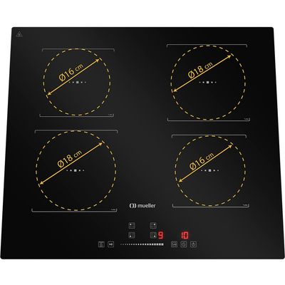 Cooktop de Indução 4 Bocas com Turbo MCN4BK Mueller Preto / 220V
