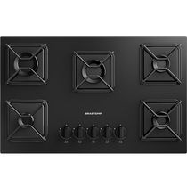 Cooktop 5 Bocas a Gás Grades de Ferro Aramado Chama Simmer BDD75BE Brastemp
