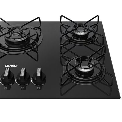 Cooktop 5 Bocas a Gás Mesa de Vidro Temperado CDS75AE Consul Preto / Bivolt