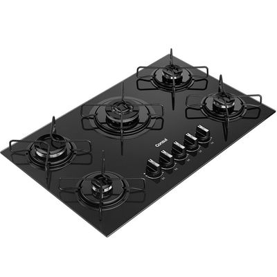 Cooktop 5 Bocas a Gás Mesa de Vidro Temperado CDS75AE Consul Preto / Bivolt
