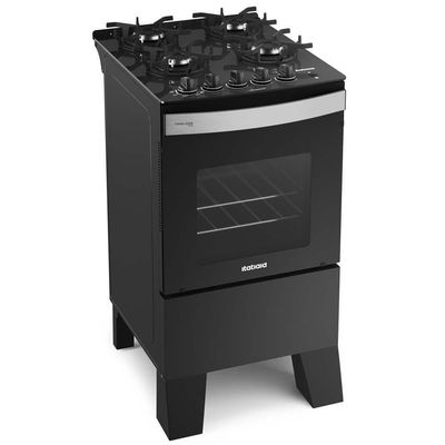 Fogão Itatiana Itaglass Plus 4 Bocas Preto Bivolt