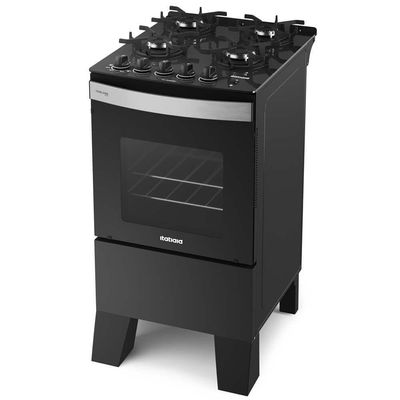 Fogão Itatiana Itaglass Plus 4 Bocas Preto Bivolt