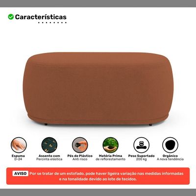 Kit 02 Puffs Decorativos Orgânicos Molly 02 Lugares Bouclê Terracota - Desk Design