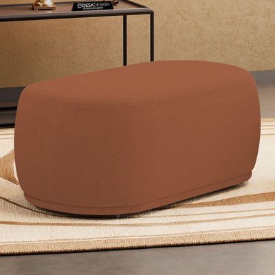 Kit 02 Puffs Decorativos Orgânicos Molly 02 Lugares Bouclê Terracota - Desk Design