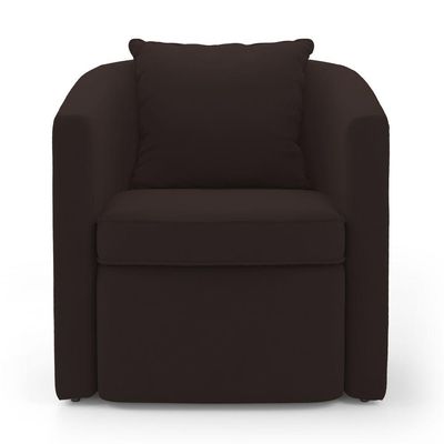 Kit 02 Poltronas Decorativas Sala De Estar Aimê Suede Marrom - Desk Design