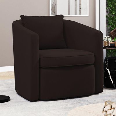 Kit 02 Poltronas Decorativas Sala De Estar Aimê Suede Marrom - Desk Design