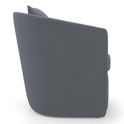 Kit 02 Poltronas Decorativas Sala De Estar Aimê Suede Cinza - Desk Design