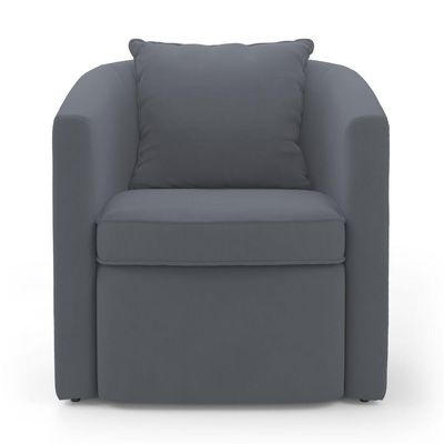 Kit 02 Poltronas Decorativas Sala De Estar Aimê Suede Cinza - Desk Design