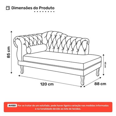 Divã Recamier Lavínia Clássico 120cm Capitonê Com Pés De Madeira Veludo Cinza Claro - Desk Design