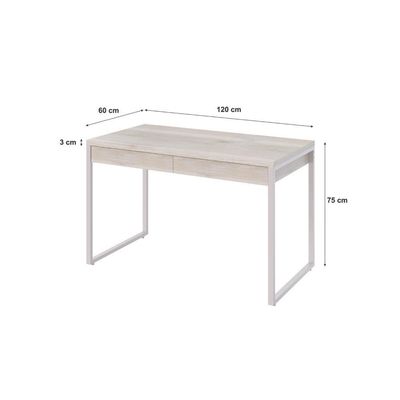 Mesa Office 120x60x75cm C/02 Gavetas Kuadra Snow - Est.branca