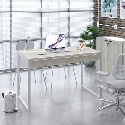 Mesa Office 120x60x75cm C/02 Gavetas Kuadra Snow - Est.branca