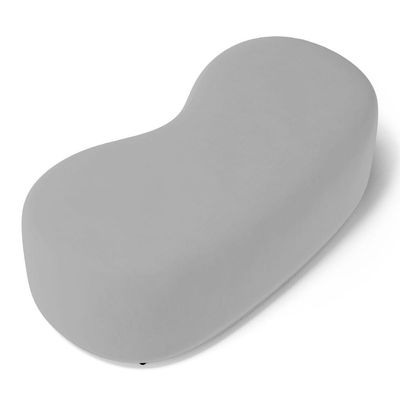 Puff Decorativo Living Aisha Orgânico 02 Lugares Veludo Cinza Claro - Desk Design