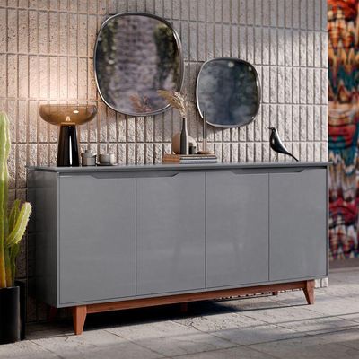 Buffet 4 Portas Flow Cinza