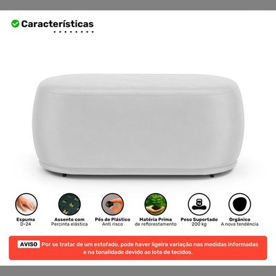 Conjunto 02 Puffs Decorativos Orgânicos Molly Couríssimo Branco - Desk Design Cor Branco