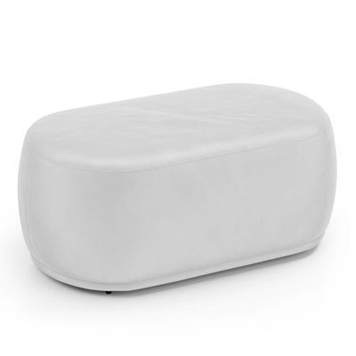Conjunto 02 Puffs Decorativos Orgânicos Molly Couríssimo Branco - Desk Design Cor Branco