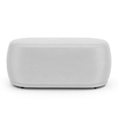 Conjunto 02 Puffs Decorativos Orgânicos Molly Couríssimo Branco - Desk Design Cor Branco