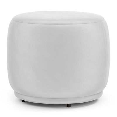 Conjunto 02 Puffs Decorativos Orgânicos Molly Couríssimo Branco - Desk Design Cor Branco