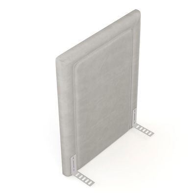 Cabeceira Cama Box Solteiro Alba 90cm Com Frame Veludo Bege Claro - Desk Design