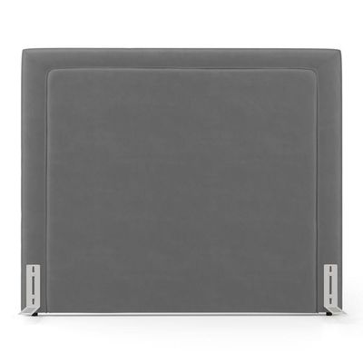 Cabeceira Cama Box Queen Size Alba 160cm Com Frame Veludo Cinza - Desk Design
