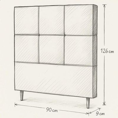 Cabeceira Cama Box Solteiro 90cm Elena Estofada Marrom