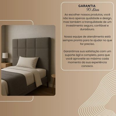 Cabeceira Cama Box Solteiro 90cm Elena Estofada Marrom
