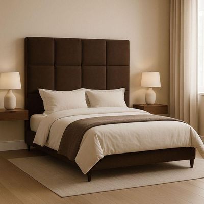 Cabeceira Cama Box Solteiro 90cm Elena Estofada Marrom