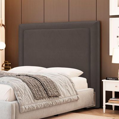 Cabeceira Cama Box Queen Size Alba 160cm Com Frame Veludo Marrom - Desk Design