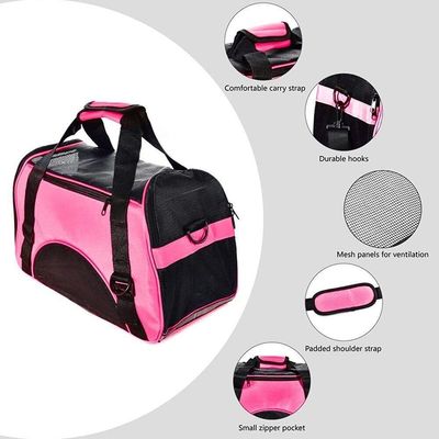 Bolsa Transporte Cachorro Gato Mochila Pet Canguru Caes Dobravel Mala Viagem Rosa