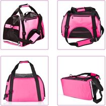 Bolsa Transporte Cachorro Gato Mochila Pet Canguru Caes Dobravel Mala Viagem Rosa