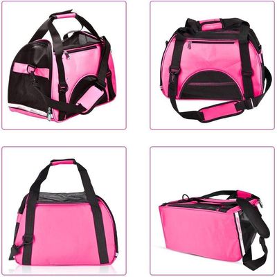 Bolsa Transporte Cachorro Gato Mochila Pet Canguru Caes Dobravel Mala Viagem Rosa