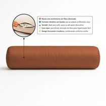 Almofada Travesseiro Bastão Tubo Rolo Dot 140cm Macia Veludo Terracota - Desk Design