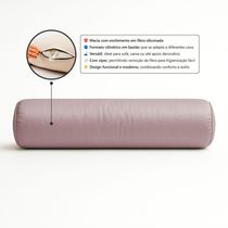 Almofada Travesseiro Bastão Tubo Rolo Dot 140cm Macia Veludo Rosé - Desk Design