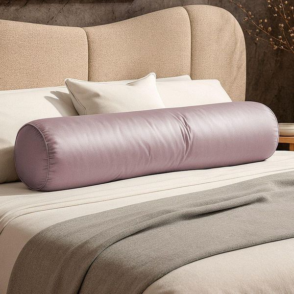 Almofada Travesseiro Bastão Tubo Rolo Dot 140cm Macia Veludo Rosé - Desk Design