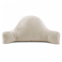 Almofada De Leitura Encosto Apoio Lombar Relaxante Jay 80cm Macia Veludo Bege Claro - Desk Design