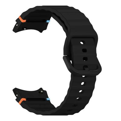 Pulseira Resistência Elegante Ondas Preta Para Watch SAM Série 7
