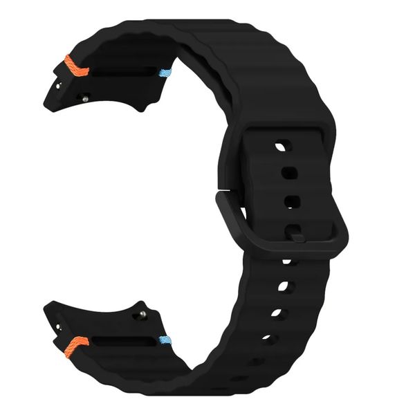 Pulseira Resistência Elegante Ondas Preta Para Watch SAM Série 7