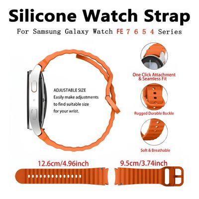 Pulseira Resistência Elegante Ondas Preta Para Watch SAM Série 7