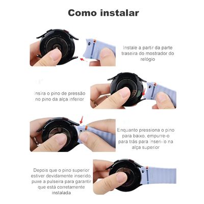 Pulseira Resistência Elegante Ondas Preta Para Watch SAM Série 7