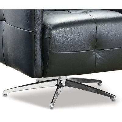 Kit 2 Poltronas Decorativas Astúria Base Giratória Couro Preto - Gran Belo