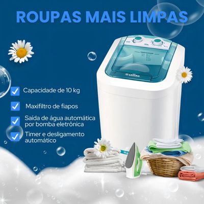 Lavadora De Roupas Tanquinho Latina 10kg Semiautomática LA555 - 110V - Verde