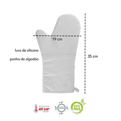 Grade para Resfriar Paes Bolos e Luva Silicone Preta 2un