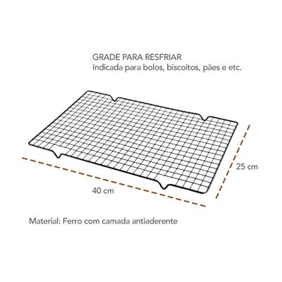 Grade para Resfriar Bolos Antiaderente e Tela Protetora 2un